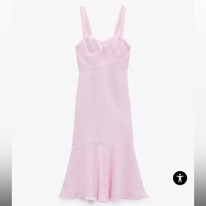 Zara TEXTURED RUFFLED DRESS Size : Medium